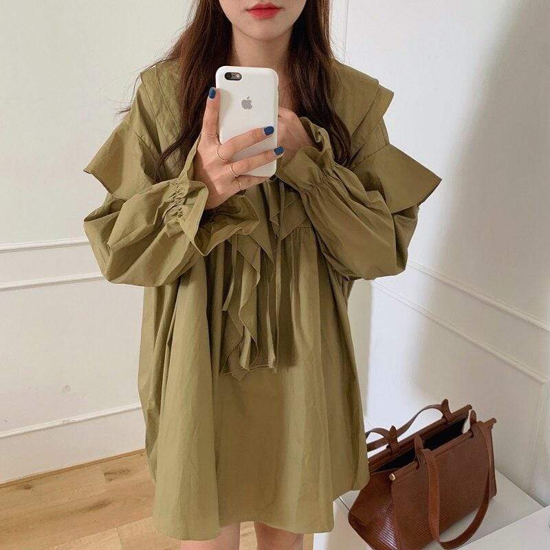 Robe K-Glow Mini Coréenne Ulzzang - Manches Longues - Style K-Fashion 2026